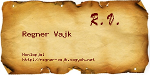 Regner Vajk névjegykártya